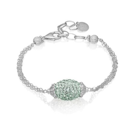 Priesme armbånd. Elegant armbånd i Sterling sølv med smukke mint Swarovski sten