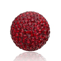 Priesme kugle på 16 mm med røde Swarovski krystaller