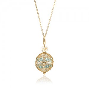 Priesme Change Your Style halskæde. Halskæde med stor smuk filigran kugle i 24 karat forgyldt 925 Sterling sølv