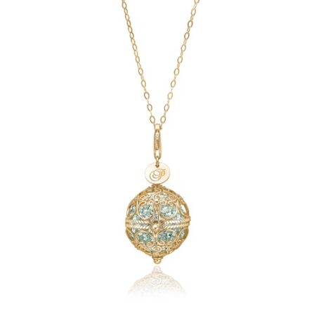 Priesme Change Your Style halskæde. Halskæde med stor smuk filigran kugle i 24 karat forgyldt 925 Sterling sølv