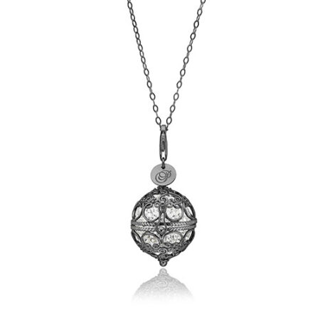 Priesme Change Your Style halskæde i sort rhodineret 925 Sterling sølv med klare Swarovski krystaller