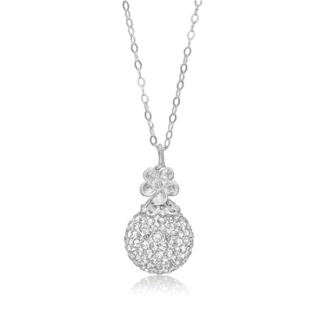 Priesme halskæde i blankt Sterling sølv med Swarovski krystaller