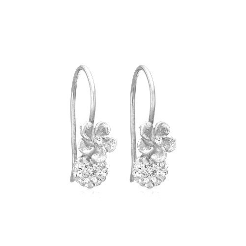 Priesme sølv øreringe med blomster