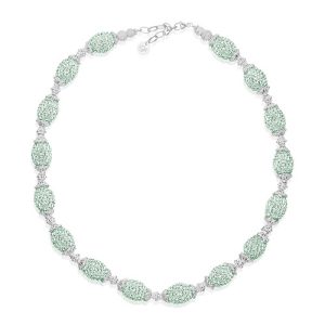 Priesme Swarovski smykke med mint grønne sten