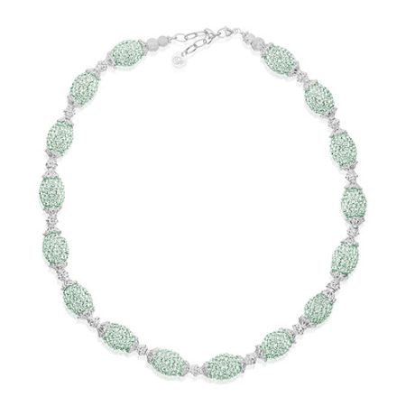Priesme Swarovski smykke med mint grønne sten