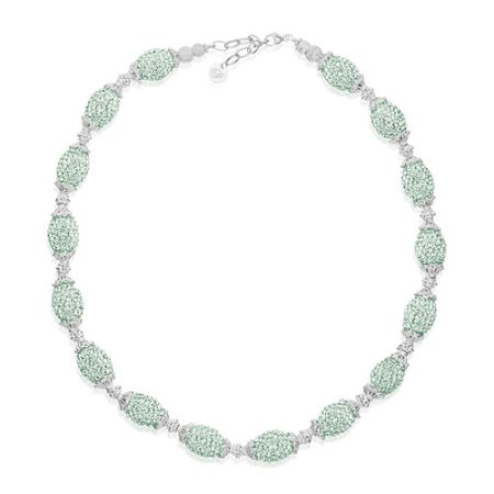 Priesme Swarovski smykke med mint grønne sten