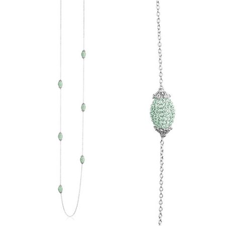 Priesme Swarovski smykke med mintgrønne krystaller